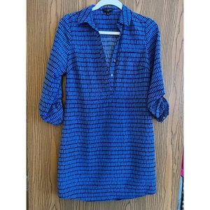 The Limited Blue Black Sleeve Ashton Shirt Dress - XS